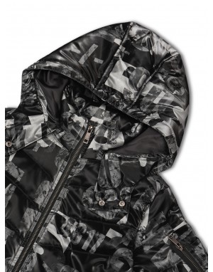 Printed Boys Jacket Printed Metallic Black Jacket 